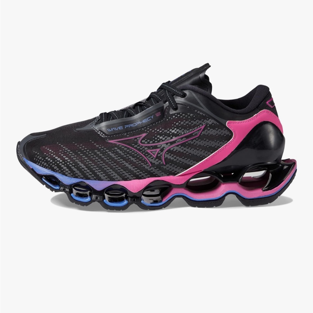 NWT Mizuno Women's Wave Prophecy 12 Sneakers in Black Oyster Size 9